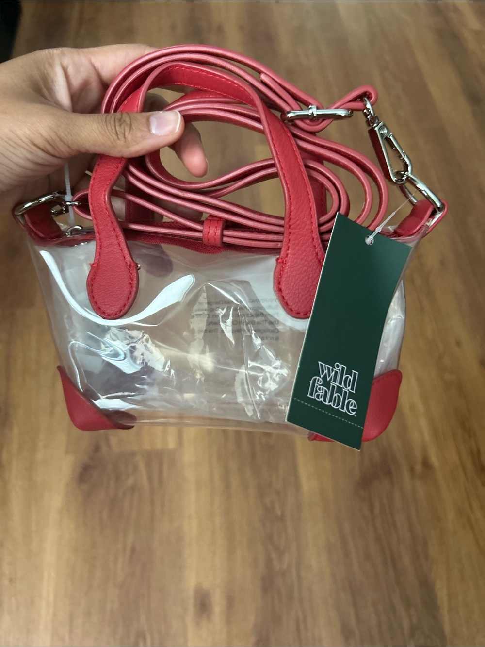 wild fable Clear Crossbody with Red Trim and Handles